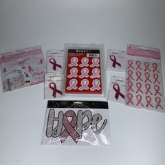 Lot Of Breast Cancer Awareness Stickers, Iron On & Decals