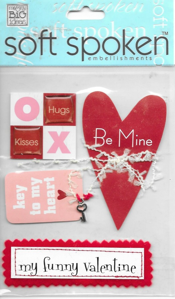 MAMBI Soft Spoken Valentine’s Day Embellishments Love Heart Romance XOXO