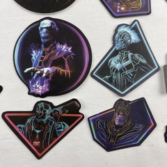 Marvel Superhero Stickers Neon BLK Avengers DC Spiderman Decal Pack Lot 35pc New