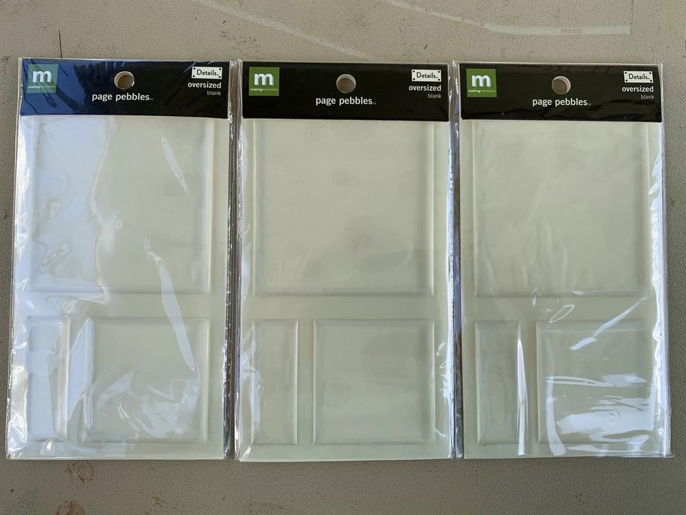 Making Memories Page Pebbles Oversized Blank Scrapbooking Embellishments Lot 3