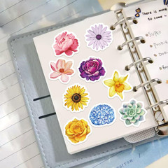 500 Pcs Flower Stickers Colorful Floral Paper Decals for Kids Spring Summer Roll