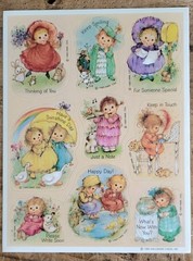 Vintage Hallmark Mary Hamilton friend pen pal sticker sheet 1985 VG condition