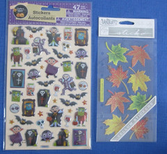 #9 Lot-19 Packages Stickers Halloween Fall Turkey Cardmaking Scrapbook Craft