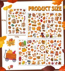 HSHFAMIIY Fall Stickers 600Pcs 24 Sheets