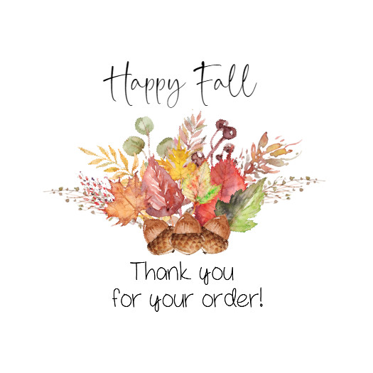 30 1.5″ HAPPY FALL ACORNS, THANK YOU LABELS /SEALS ROUND STICKERS***