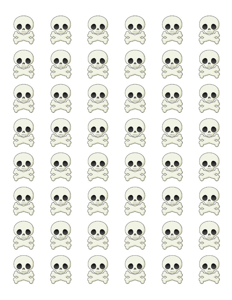 48 SKULL CROSSBONES ENVELOPE SEALS LABELS STICKERS 1.2″ ROUND