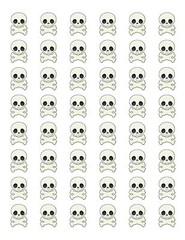 48 SKULL CROSSBONES ENVELOPE SEALS LABELS STICKERS 1.2″ ROUND