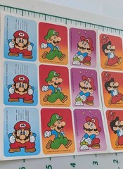 Vintage Stickers Super Mario Bros Luigi Lot 3 Sheets Paper Magic Group Nintendo