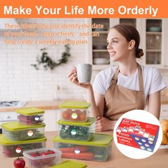 7000pcs Days of The Week Stickers Colored Dot Food Labels Removable Date Labe…