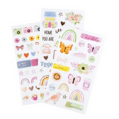 American Crafts RAINBOW AVENUE STICKER BOOK (8) Sheets (348pc) FOIL ACCENTS