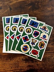 Vintage 1990’s Stickers Lot-Hallmark Stickers-Sports Countries Cities USA -READ