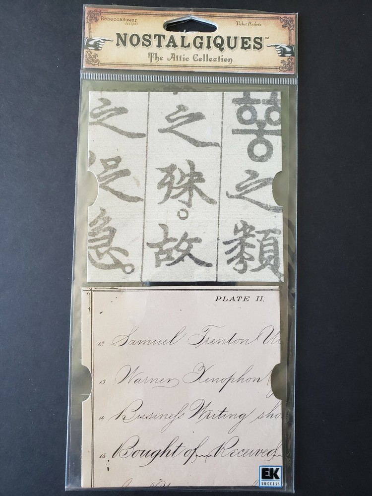 NIP Rebecca Sower Nostalgiques Writing Ticket Pockets Crafts Chinese Characters