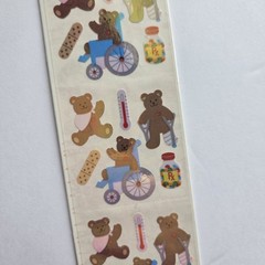 VTG Sandylion Sticker Designs Bears Hurt Wheelchair Mother Of Pearl 1990 NIP