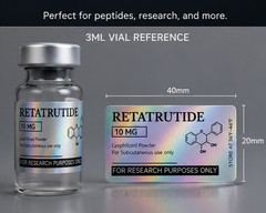 Customizable Holographic Peptide Vial Labels for 3ml Vials- Set of 20 labels!