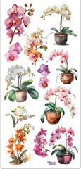 Violette Stickers Orchids Plant Flowers Crafts Planner Supply Scrapbook