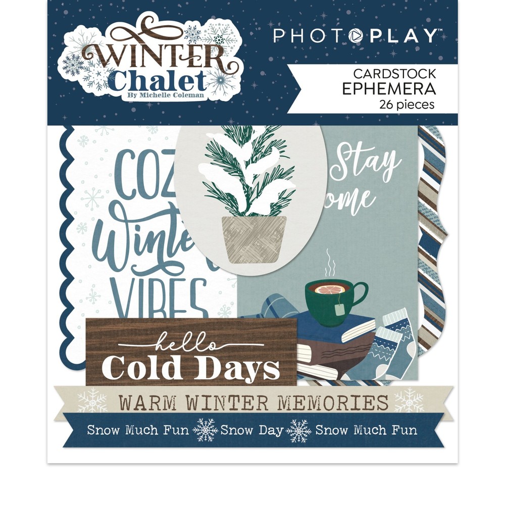 Crafts PP Die Cuts Winter Chalet Cozy Cuddle Weather Cabin Snow Hot Cocoa Season