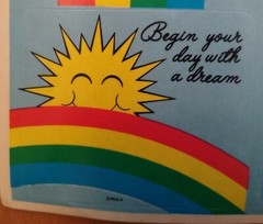 Vintage 80s RAINBOWS Stickers by Paula sun, cloud, star words rainbow stick ons