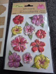 Crafters Square/ASSORTED-Metallic,Floral,Pop-Up,3D Motion Stickers/Lot of 6/NEW