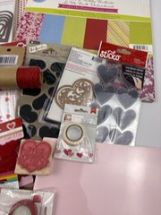 SCRAPBOOK LOT VALENTINES DAY Hearts Paper Stickers. Stamps Crafting