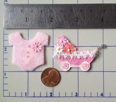 12 Baby girl pink babies girls Handmade Pieces shower favors Scrapbooks Cards