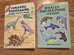Dover Little Activity Sticker Books Dinosaurs Whales & Dolphins Lot SOME MISSING