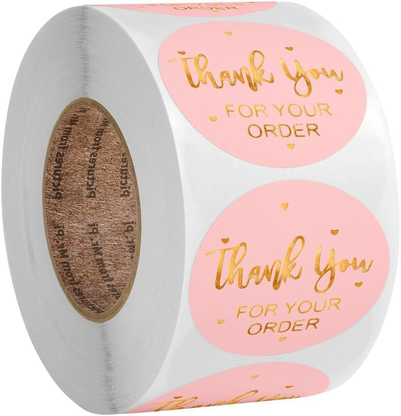 Thank You Stickers Small Business – 500Pcs 1Inch Shipping Supplies, Elegant Labe