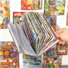 800+ Pcs Heisei Retro Japanese Sticker Book 45 Sheets Kawaii Manga Style Sticker