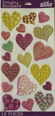 HEART CIRCLES Glitter Stickers(19pc)Sticko…Love…Valentine’s Day…Wedding…Couples…