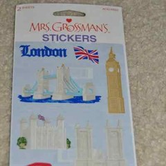 VINTAGE Mrs GROSSMANS Grossman’s LONDON ENGLAND TRAVEL SCRAPBOOK CRAFT STICKERS