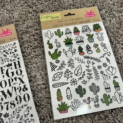 Crafter’s Square Rub-On Transfers Lot of 14 Gold Foil Alphabet Succulent Crafts