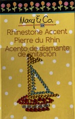 SAILBOAT Rhinestone Accent Sticker(1pc)Mary Engelbreit•Ocean•Boat •Flag•Water•