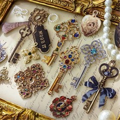 25Pcs Vintage Key Paper Stickers Junk Journal Planner Decals Scrapbooking Crafts