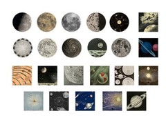 45pcs Galaxy Story Stickers Pack, Space Stickers, Full Moon, Crescent Moon