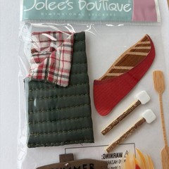 Jolee’s Camping Summer Camp Cabin Sleeping Bag Fire Scrapbooking Stickers