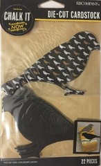 CHALK IT NOW,PATTERN & BLACK BIRD Cardstock Die-Cuts(22pc)K&Company •Garden•Crow
