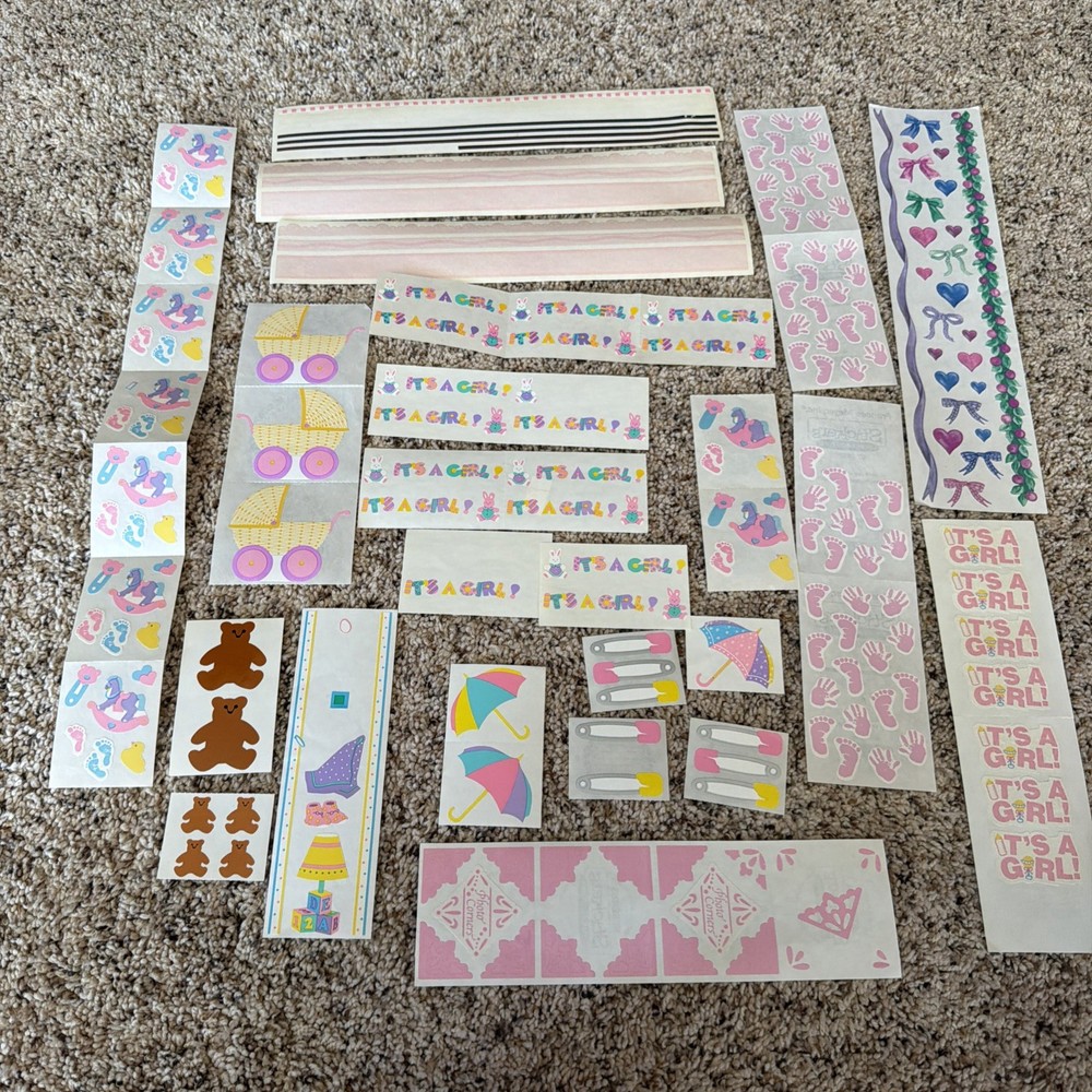 VINTAGE Mrs. Grossman’s Creative Memories, Stickopotamus Its A Girl Sticker lot