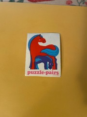 Vintage 1980s Puzzle Pairs Horse Stickers