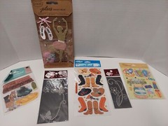 Lot of 6 Mix Brands Scrapbooking Stickers, Crafts Etc!
