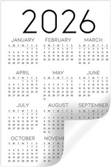 Chic -At-A-Glance Calendar Sticker for 2026 | 6×9 Removable Design