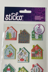 Sticko Holiday Houses Stickers EK Success 2020 Christmas Foil Accents 24PC New