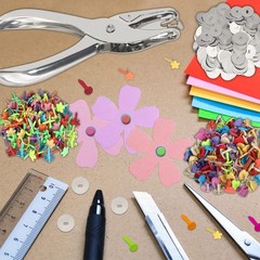 400 PCS Mini Brad Paper Fasteners Multicolor Pastel Split Pins Washers Punch