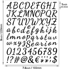 Alphabet Stickers 12Sheets Self Adhesive Vinyl Letter Number Stickers Decals DIY