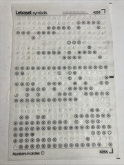 Letraset Numbers In Circles – 8 Used Sheets – Positive 4355, 217 & Negative 4252