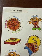 🍕 Vintage 80s Trend T-173 Pizza Scratch & Sniff Sticker Sheet Stinky Stickers !