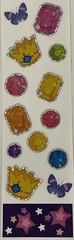 PRISMATIC GEMSTONE Stickers (14pc)Rhinestone-Like•Stars •Crown•Ruby•Card Making•