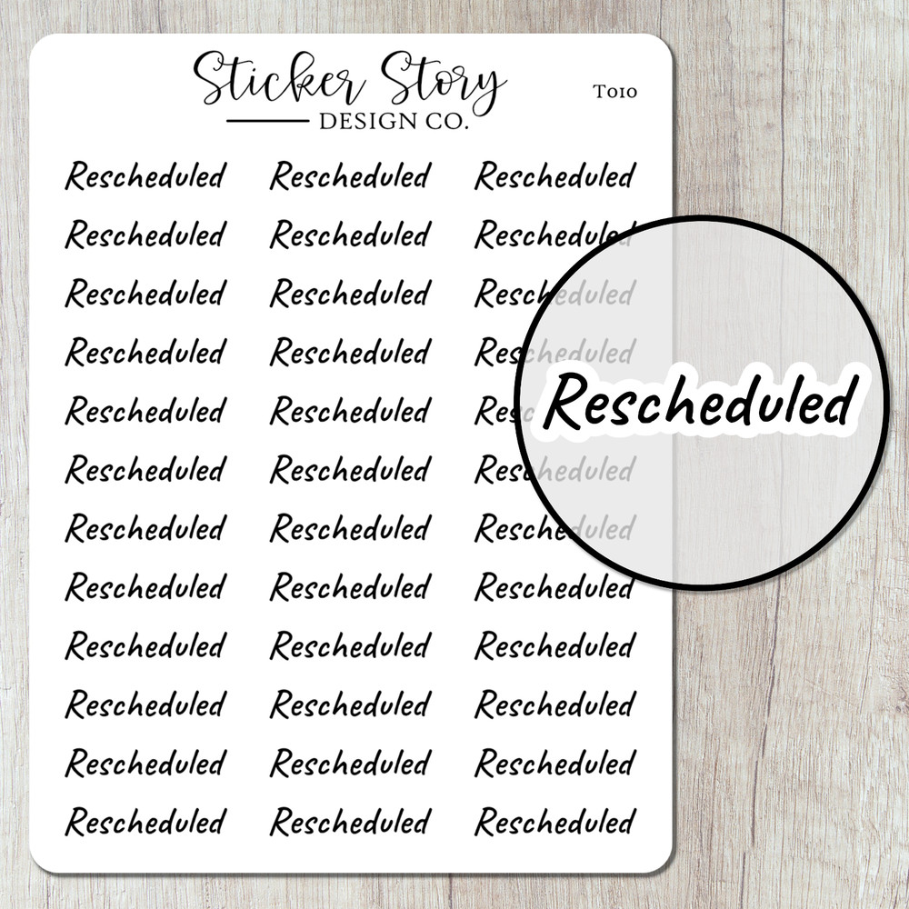 Rescheduled Planner Stickers