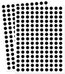 0.25 Inch round Permanent Adhesive Color- Dot Stickers,Black,Pack of 1800