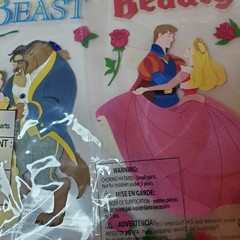 DISNEY Sleeping Beauty AURORA & PRINCE DANCING And Beauty Beast Sticker Set