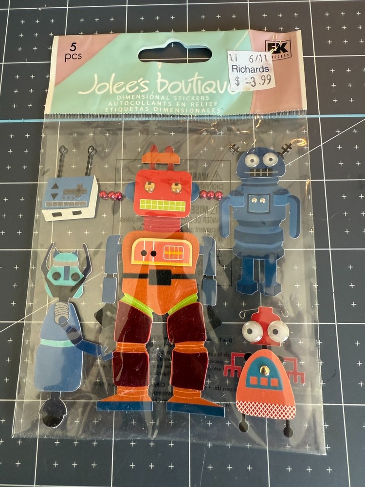 Jolee’s Boutique Dimensional Stickers ROBOTS SPACE TOYS Theme SPJB729
