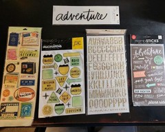Travel Scrapbook Sticker Lot Chipboard, Puffy, flat, adventure
